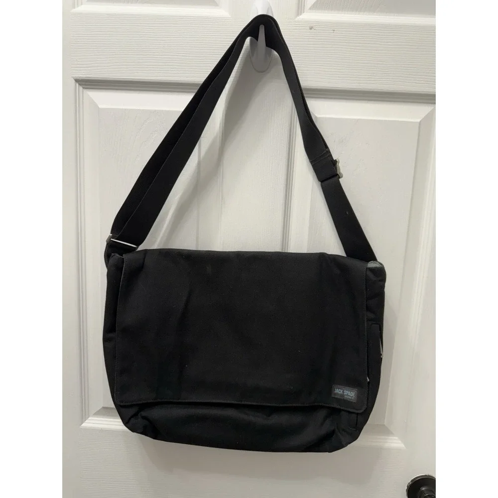 Jack Spade Mens Flap Closure‎ Messenger/ Laptop Shoulder Handbag Black